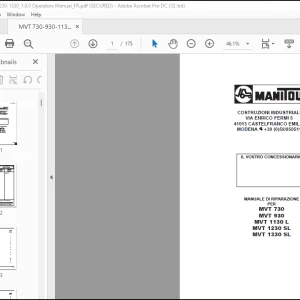 Manitou MVT 730 MVT 930 MVT 1130 L MVT 1230 SL MVT 1330 SL MANUALE DI RIPARAZIONE - PDF DOWNLOAD