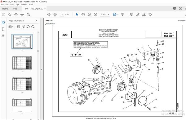 Manitou Mvt 730 T Mvt 930t Comfort Parts Catalog Manual - Pdf Download 