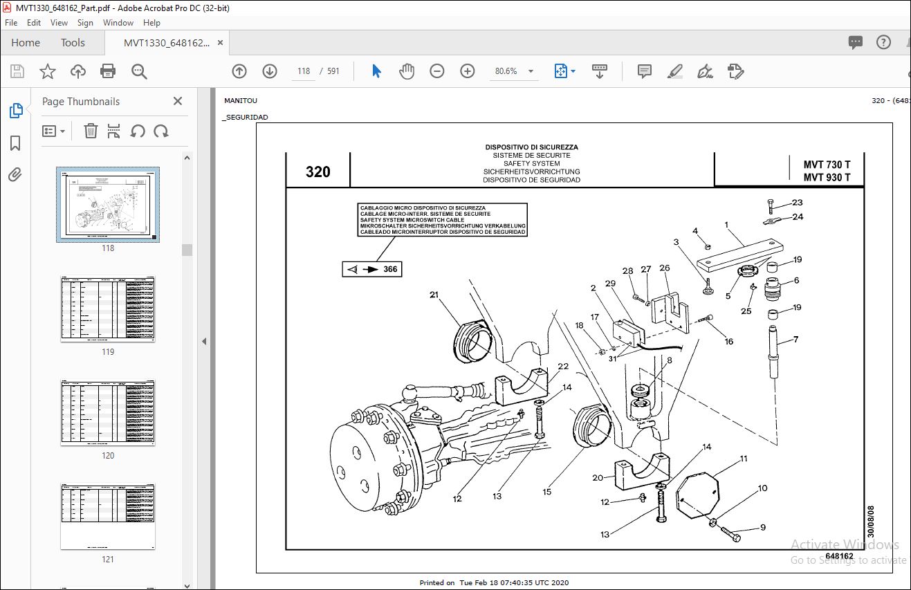 Manitou MVT 730 T MVT 930T Comfort Parts Catalog Manual - PDF DOWNLOAD ...