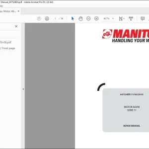 Manitou Motor A6VM Serie 71 Repair Manual_647524EN - PDF DOWNLOAD