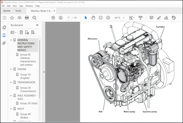 Manitou Series 3 Euro 3(M26-M50-4 T) Repair Manual - PDF DOWNLOAD ...