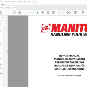 Manitou Series 3 Euro 3(M26-M50-4 T) Repair Manual - PDF DOWNLOAD