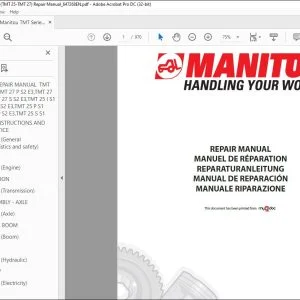Manitou TMT SERIES 1 & 2 EURO 3 TMT 25I TMT 25P TMT 25S TMT 25S 4W TMT 27P TMT 27S Repair Manual 647268EN - PDF DOWNLOAD
