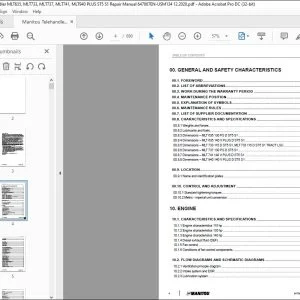 Manitou Telehandler MLT635, MLT733, MLT737, MLT741, MLT940 PLUS ST5 S1 Repair Manual 647867EN - PDF DOWNLOAD