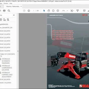 Manitou Telehandler MT-X 1441,MT-X 1740,MT-X 1841100P PS SLT LSU ST3A S1 Repair Manual 648943EN - PDF DOWNLOAD
