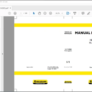 NEW HOLLAND 12C TURBO Pá-carregadeira MANUAL DE REPARAÇÕES 71114360 - PDF DOWNLOAD (Brasil)