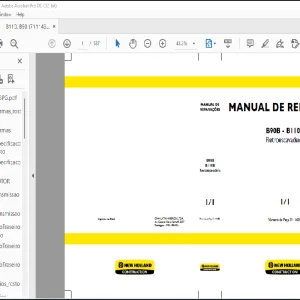 NEW HOLLAND B90B - B110B Retroescavadeira MANUAL DE REPARAÇÕES 71114385 - PDF DOWNLOAD (Brasil)