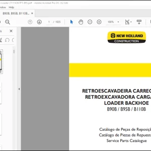 NEW HOLLAND B90B / B95B / B110B LOADER BACKHOE Service Parts Catalogue Manual 71114367 - PDF DOWNLOAD