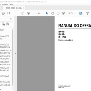 NEW HOLLAND B90B B95B B110B Retroescavadeira MANUAL DO OPERADOR 47493003 - PDF DOWNLOAD (Brasil)