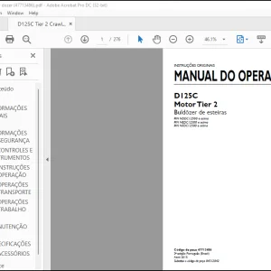 NEW HOLLAND D125C D125C Motor Tier 2 Buldôzer de esteiras MANUAL DO OPERADOR 47713486 - PDF DOWNLOAD (Brasil)