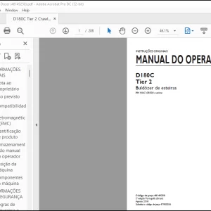 NEW HOLLAND D180C Tier 2 Buldôzer de esteiras MANUAL DO OPERADOR 48149250 - PDF DOWNLOAD (Brasil)