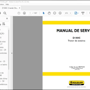 NEW HOLLAND D180C Trator de esteiras Trator de esteiras MANUAL De SERVIÇO 48037324 - PDF DOWNLOAD (Brasil)