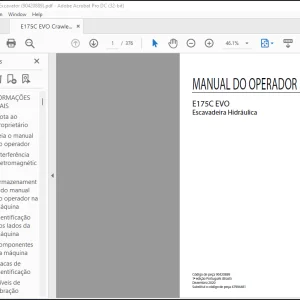 NEW HOLLAND E175C EVO  Escavadeira Hidráulica MANUAL DO OPERADOR 90420889 - PDF DOWNLOAD (Brasil)