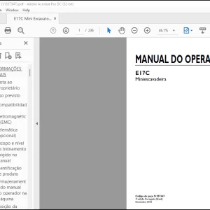 NEW HOLLAND E17C Miniescavadeira MANUAL DO OPERADOR 51557347 - PDF DOWNLOAD (Brasil)