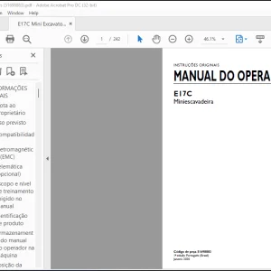 NEW HOLLAND E17C Miniescavadeira MANUAL DO OPERADOR 51698883 - PDF DOWNLOAD (Brasil)