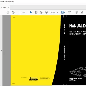 NEW HOLLAND E215B LC/ME  Escavadeira Hidráulica MANUAL DO OPERADOR 75314583 - PDF DOWNLOAD (Brasil)