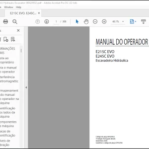 NEW HOLLAND E215C EVO E245C EVO Escavadeira Hidráulica MANUAL DO OPERADOR 90420952 - PDF DOWNLOAD (Brasil)