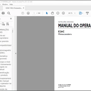 NEW HOLLAND E26C Miniescavadeira MANUAL DO OPERADOR 51698886 - PDF DOWNLOAD (Brasil)