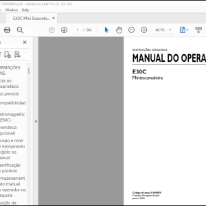 NEW HOLLAND E30C Miniescavadeira MANUAL DO OPERADOR 51698889 - PDF DOWNLOAD (Brasil)