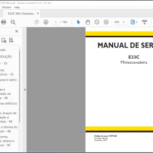 NEW HOLLAND E33C Miniescavadeira MANUAL DE SERVIÇO 51691666 - PDF DOWNLOAD (Brasil)