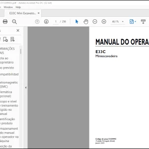 NEW HOLLAND E33C Miniescavadeira MANUAL DO OPERADOR 51539993 - PDF DOWNLOAD (Brasil)