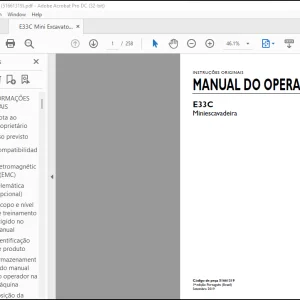 NEW HOLLAND E33C Miniescavadeira MANUAL DO OPERADOR 51661319 - PDF DOWNLOAD (Brasil)