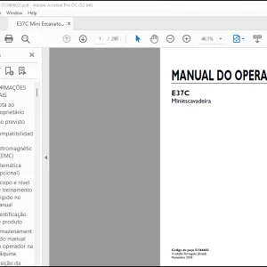 NEW HOLLAND E37C Miniescavadeira MANUAL DO OPERADOR 51566602 - PDF DOWNLOAD (Brasil)