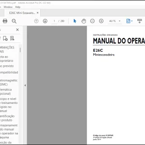 NEW HOLLAND E37C Miniescavadeira MANUAL DO OPERADOR 51644620 - PDF DOWNLOAD (Brasil)
