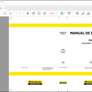 NEW HOLLAND E55B Escavadeira Hidráulica MANUAL DE REPARO 47405047 - PDF DOWNLOAD (Brasil)