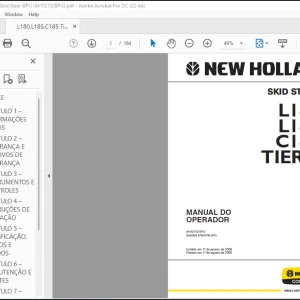 NEW HOLLAND L180 L185 C185 TIER 3 SKID STEER MANUAL DO OPERADOR 84152732 - PDF DOWNLOAD (Brasil)