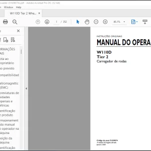 NEW HOLLAND W110D Tier 2 Carregador de rodas MANUAL DO OPERADOR 51638074 - PDF DOWNLOAD (Brasil)