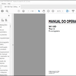 NEW HOLLAND W110D Tier 2 Pá-carregadeira MANUAL DO OPERADOR 51417068  - PDF DOWNLOAD (Brasil)