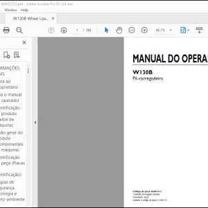 NEW HOLLAND W130B Pá-carregadeira MANUAL DO OPERADOR 90457312 - PDF DOWNLOAD (Brasil)