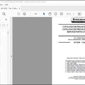 NEW HOLLAND W130B - Tier 3 WHEEL LOADER SERVICE PARTS CATALOGUE Manual 71114612  - PDF DOWNLOAD