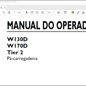 NEW HOLLAND W130D W170D Tier 2 Pá-carregadeira MANUAL DO OPERADOR 48121408 - PDF DOWNLOAD (Brasil)