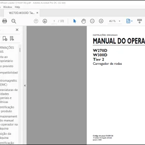 NEW HOLLAND W270D W300D Tier 2 Carregador de rodas MANUAL DO OPERADOR 51638136 - PDF DOWNLOAD (Brasil)