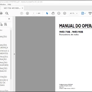NEW HOLLAND WE170B - WE190B Escavadoras de rodas MANUAL DO OPERADOR 47987045 - PDF DOWNLOAD (Brasil)