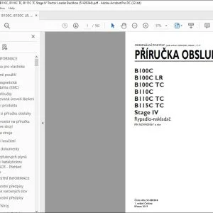 New Holland B100C B100C LR B100C TC B110C B110C TC B115C TC Stage IV Rypadlo-nakladač PŘÍRUČKA OBSLUHY 51420344 - PDF DOWNLOAD (Czech)