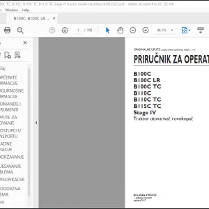 New Holland B100C B100C LR B100C TC B110C B110C TC B115C TC Stage IV Traktor utovarivač rovokopač PRIRUČNIK ZA OPERATERA (47852522)- PDF DOWNLOAD (Croatian)