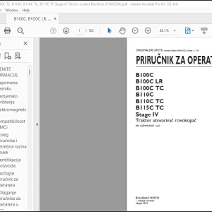 New Holland B100C B100C LR B100C TC B110C B110C TC B115C TC Stage IV Traktor utovarivač rovokopač PRIRUČNIK ZA OPERATERA (51420354)- PDF DOWNLOAD (Croatian)