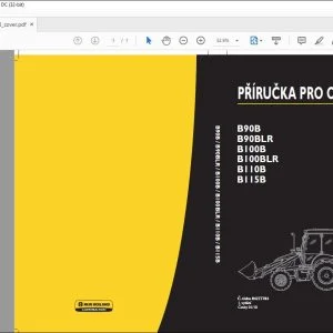 New Holland B90B B90BLR B100B B100BLR B110B B115B PŘÍRUČKA PRO OBSLUHU 84277783 - PDF DOWNLOAD (Czech)