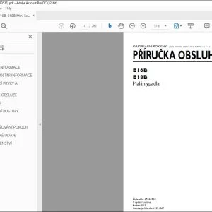 New Holland E16B E18B Malá rypadla PŘÍRUČKA OBSLUHY 47883535 - PDF DOWNLOAD (Czech)