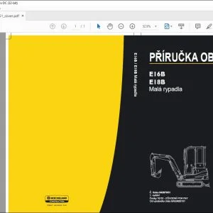 New Holland E16B E18B Malá rypadla PŘÍRUČKA OBSLUHY 84287051 - PDF DOWNLOAD (Czech)