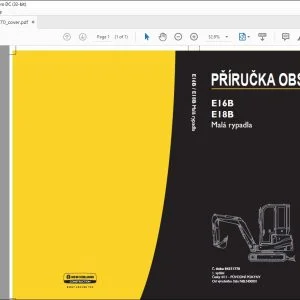 New Holland E16B E18B Malá rypadla PŘÍRUČKA OBSLUHY 84371770 - PDF DOWNLOAD (Czech)