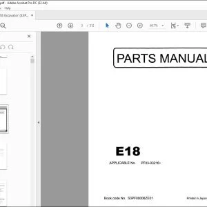 New Holland E18 Excavator Parts Manual - PDF DOWNLOAD