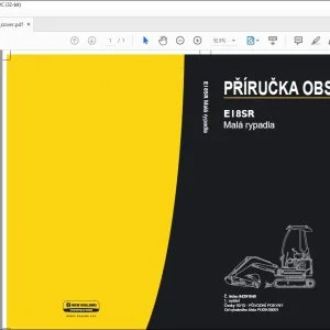 New Holland E18SR Malá rypadla PŘÍRUČKA OBSLUHY 84391640 - PDF DOWNLOAD (Czech)