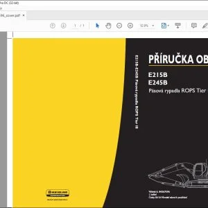 New Holland E215B E245B Pásová rypadla ROPS Tier III PŘÍRUČKA OBSLUHY 84267596 - PDF DOWNLOAD (Czech)