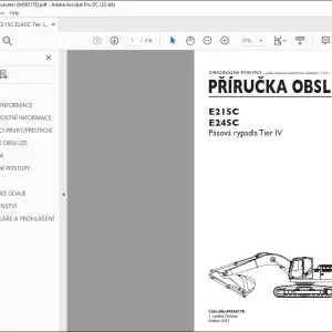 New Holland E215C E245C Pásová rypadla Tier IV PRIRUCKA OBSLUHY 84565178 - PDF DOWNLOAD (Czech)