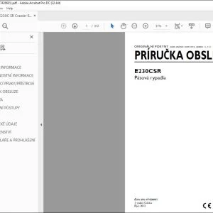 New Holland E230CSR Pásová rypadla PŘÍRUČKA OBSLUHY 47426601 - PDF DOWNLOAD (Czech)