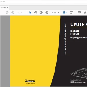 New Holland E265B E305B Bageri gusjeničari ROPS klasa III UPUTE ZA UPORABU 84370261 - PDF DOWNLOAD (Croatian)
